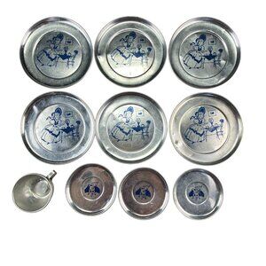Vintage Aluminum Pretend Play Dishes Bo Peep